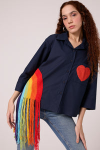 Rainbow Shirt - Navy Blue