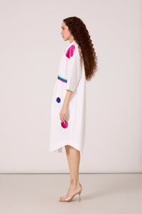 Zoe Applique Dress - Bright White