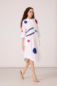 Zoe Applique Dress - Bright White