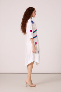 Zoe Applique Dress - Bright White