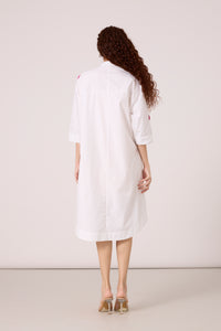 Zoe Applique Dress - Bright White