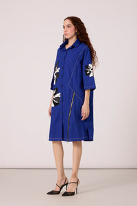 Leo Applique Dress - Cosmic Blue