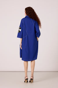 Leo Applique Dress - Cosmic Blue