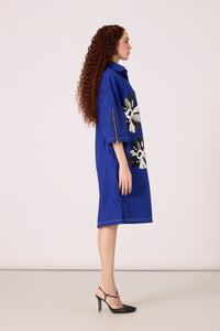 Leo Applique Dress - Cosmic Blue