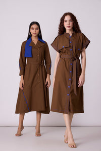 Treven  Dress - Olive Brown