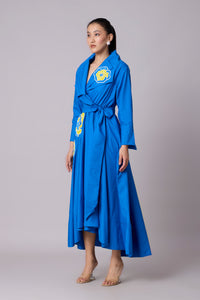 Zora applique Dress - Aster Blue