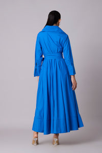 Zora applique Dress - Aster Blue