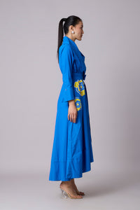 Zora applique Dress - Aster Blue