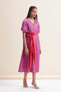 MIA Dress - Red Purple Stripe